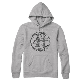 New York State Quarter Hoodie-Heather Grey-Allegiant Goods Co. Vintage Sports Apparel
