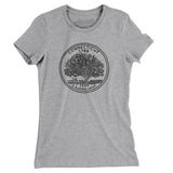 Connecticut State Quarter Women's T-Shirt-Heather Grey-Allegiant Goods Co. Vintage Sports Apparel