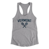 Vermont Tennis Women's Racerback Tank-Heather Grey-Allegiant Goods Co. Vintage Sports Apparel