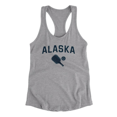 Alaska Pickleball Women's Racerback Tank-Heather Grey-Allegiant Goods Co. Vintage Sports Apparel