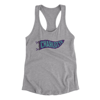 Charlotte Pennant Women's Racerback Tank-Heather Grey-Allegiant Goods Co. Vintage Sports Apparel
