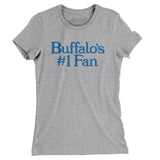 Buffalo's Number 1 Fan Women's T-Shirt-Heather Grey-Allegiant Goods Co. Vintage Sports Apparel