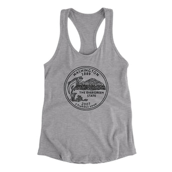 Washington State Quarter Women's Racerback Tank-Allegiant Goods Co. Vintage Sports Apparel