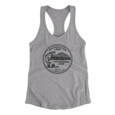 Washington State Quarter Women's Racerback Tank-Allegiant Goods Co. Vintage Sports Apparel