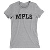 Mpls Varsity Women's T-Shirt-Heather Grey-Allegiant Goods Co. Vintage Sports Apparel