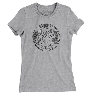 Georgia State Quarter Women's T-Shirt-Heather Grey-Allegiant Goods Co. Vintage Sports Apparel