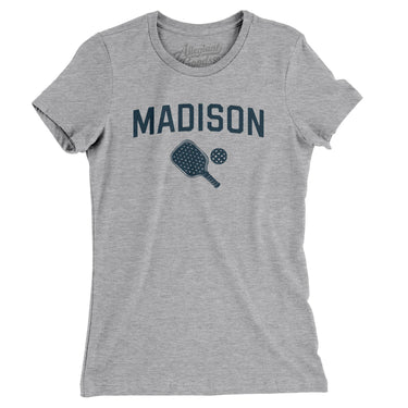 Madison Pickleball Women's T-Shirt-Heather Grey-Allegiant Goods Co. Vintage Sports Apparel