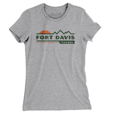 Fort Davis Mountain Sunset Women's T-Shirt-Heather Grey-Allegiant Goods Co. Vintage Sports Apparel