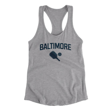 Baltimore Pickleball Women's Racerback Tank-Heather Grey-Allegiant Goods Co. Vintage Sports Apparel