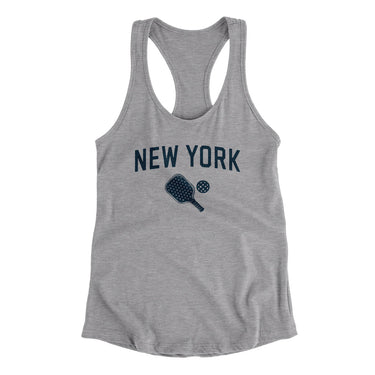New York Pickleball Women's Racerback Tank-Heather Grey-Allegiant Goods Co. Vintage Sports Apparel
