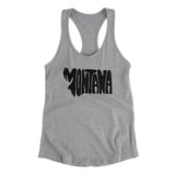 Montana State Shape Text Women's Racerback Tank-Heather Grey-Allegiant Goods Co. Vintage Sports Apparel