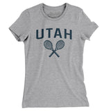 Utah Tennis Women's T-Shirt-Heather Grey-Allegiant Goods Co. Vintage Sports Apparel