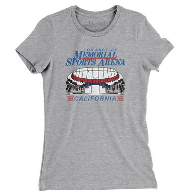 Los Angeles Memorial Sports Arena Women's T-Shirt-Heather Grey-Allegiant Goods Co. Vintage Sports Apparel