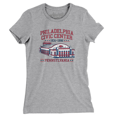 Philadelphia Civic Center Women's T-Shirt-Heather Grey-Allegiant Goods Co. Vintage Sports Apparel