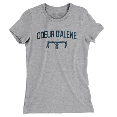 Coeur D'alene Cycling Women's T-Shirt-Heather Grey-Allegiant Goods Co. Vintage Sports Apparel