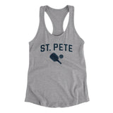 St. Pete Pickleball Women's Racerback Tank-Heather Grey-Allegiant Goods Co. Vintage Sports Apparel
