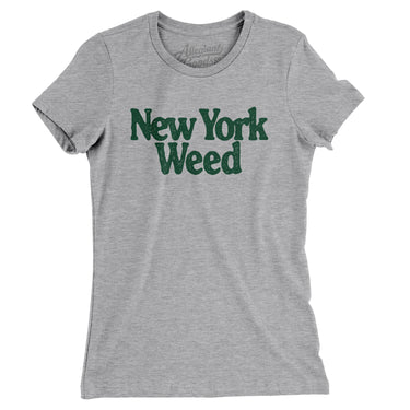 New York Weed Women's T-Shirt-Heather Grey-Allegiant Goods Co. Vintage Sports Apparel
