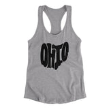 Ohio State Shape Text Women's Racerback Tank-Heather Grey-Allegiant Goods Co. Vintage Sports Apparel