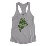 Maine Golf Course Women's Racerback Tank-Heather Grey-Allegiant Goods Co. Vintage Sports Apparel