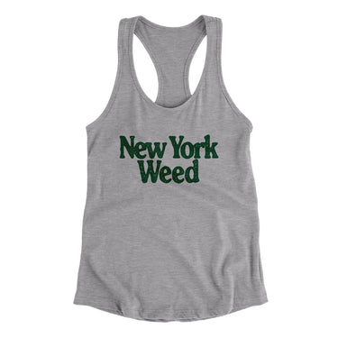 New York Weed Women's Racerback Tank-Heather Grey-Allegiant Goods Co. Vintage Sports Apparel