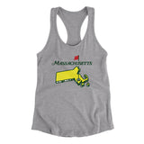 Massachusetts Golf Women's Racerback Tank-Heather Grey-Allegiant Goods Co. Vintage Sports Apparel