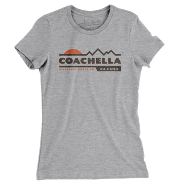 Coachella Mountain Sunset Women's T-Shirt-Heather Grey-Allegiant Goods Co. Vintage Sports Apparel