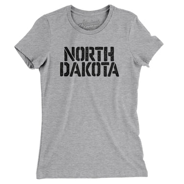 North Dakota Military Stencil Women's T-Shirt-Allegiant Goods Co. Vintage Sports Apparel