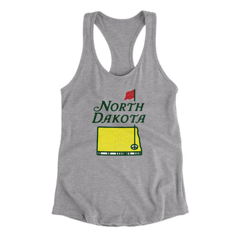 North Dakota Golf Women's Racerback Tank-Heather Grey-Allegiant Goods Co. Vintage Sports Apparel