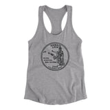 Hawaii State Quarter Women's Racerback Tank-Heather Grey-Allegiant Goods Co. Vintage Sports Apparel