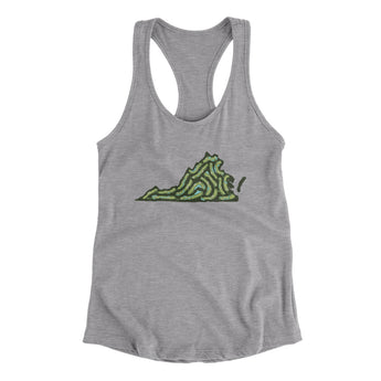 Virginia Golf Course Women's Racerback Tank-Heather Grey-Allegiant Goods Co. Vintage Sports Apparel