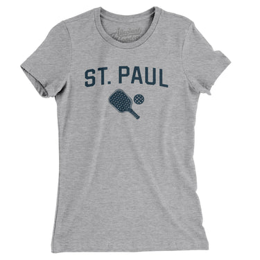 St. Paul Pickleball Women's T-Shirt-Heather Grey-Allegiant Goods Co. Vintage Sports Apparel