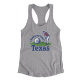 I Have A Tee Time In Texas Women's Racerback Tank-Heather Grey-Allegiant Goods Co. Vintage Sports Apparel