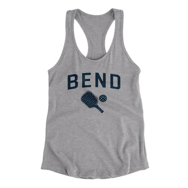 Bend Pickleball Women's Racerback Tank-Heather Grey-Allegiant Goods Co. Vintage Sports Apparel