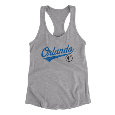 Orlando Vintage Script Women's Racerback Tank-Allegiant Goods Co. Vintage Sports Apparel