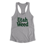 Utah Weed Women's Racerback Tank-Heather Grey-Allegiant Goods Co. Vintage Sports Apparel