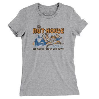 The Nut House Iowa Women's T-Shirt-Heather Grey-Allegiant Goods Co. Vintage Sports Apparel