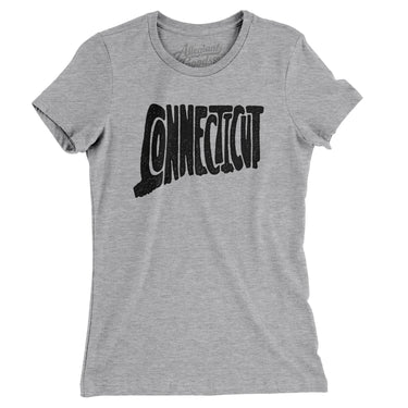 Connecticut State Shape Text Women's T-Shirt-Allegiant Goods Co. Vintage Sports Apparel