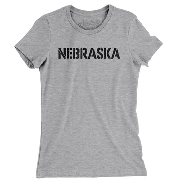 Nebraska Military Stencil Women's T-Shirt-Allegiant Goods Co. Vintage Sports Apparel