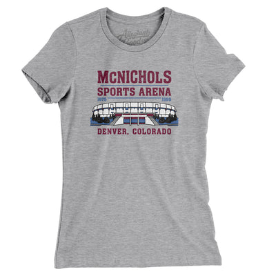 Mcnichols Sports Arena Women's T-Shirt-Heather Grey-Allegiant Goods Co. Vintage Sports Apparel