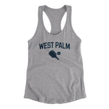 West Palm Pickleball Women's Racerback Tank-Heather Grey-Allegiant Goods Co. Vintage Sports Apparel
