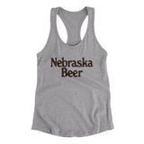 Nebraska Beer Women's Racerback Tank-Heather Grey-Allegiant Goods Co. Vintage Sports Apparel