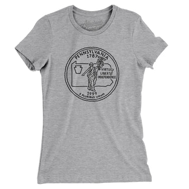 Pennsylvania State Quarter Women's T-Shirt-Allegiant Goods Co. Vintage Sports Apparel