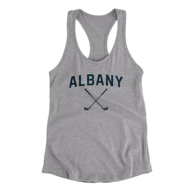 Albany Golf Women's Racerback Tank-Heather Grey-Allegiant Goods Co. Vintage Sports Apparel