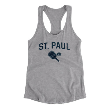 St. Paul Pickleball Women's Racerback Tank-Heather Grey-Allegiant Goods Co. Vintage Sports Apparel