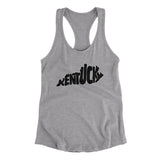 Kentucky State Shape Text Women's Racerback Tank-Heather Grey-Allegiant Goods Co. Vintage Sports Apparel