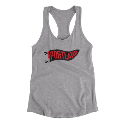 Portland Pennant Women's Racerback Tank-Heather Grey-Allegiant Goods Co. Vintage Sports Apparel