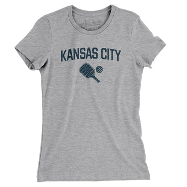 Kansas City Pickleball Women's T-Shirt-Heather Grey-Allegiant Goods Co. Vintage Sports Apparel