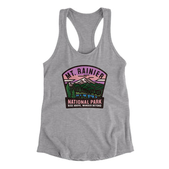 Mt. Rainier National Park Badge Women's Racerback Tank-Allegiant Goods Co. Vintage Sports Apparel