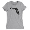 Florida State Shape Text Women's T-Shirt-Heather Grey-Allegiant Goods Co. Vintage Sports Apparel