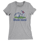 I Have A Tee Time In Rhode Island Women's T-Shirt-Heather Grey-Allegiant Goods Co. Vintage Sports Apparel